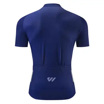 Wulibike Nueva Jersey de Ciclismo de los Hombres de Verano Transpirable Anti-UV Top de Manga Corta de Bicicleta, Uniformes deportivos Camiseta para Hombre Azul de la Serie