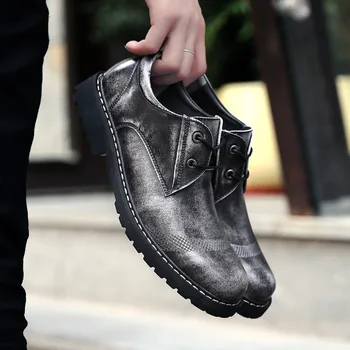 Merkmak Retro Hombres Oxford, Formal Genuina de los Hombres de Cuero Zapatos de Hombre de Negocios de la Boda Zapatos Brogue Suave Masculino Calzado Plano