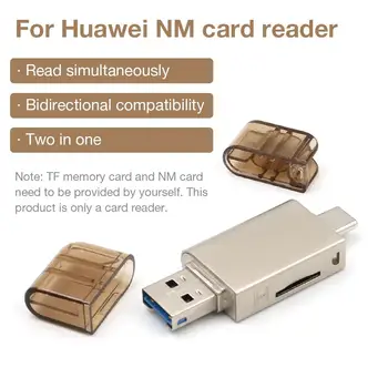 4 EN 1 Para la Función de Huawei NM Lector de Tarjetas de Tipo c, el Equipo Dos En Uno Aleación de Zinc TF / NM Tarjeta Multi-Letra de unidad Para el Macbook Pro