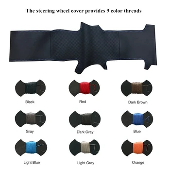 DIY Negro cosido a Mano Suave de Cuero Artificial del Coche de la Cubierta del Volante para Jaguar XF XF S XF Sportbrake
