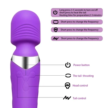 G-Spot Calefacción Consolador Vibrador de Punto G AV Varita de Juguetes Sexuales para la Mujer, la Magia AV Varita Masajeador Vibrador Consolador Anal Vibrador para Mujer