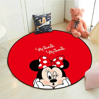 Disney Mickey Minnie Mouse Alfombra Niños Bebé Niños Juego De Rastreo Mat Ronda Alfombra Del Comedor Interior Bienvenida Suave Tapete De Regalo