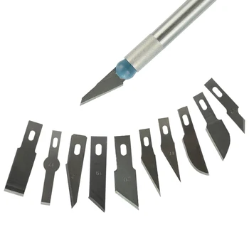 CMCP 13pcs Grabado Cuchillo Set 3 Cuchillos con 10 Reemplazo de la Cuchilla Herramienta de Talla de Bisturí Cuchillo de Corte de Papel de PCB de de Reparación Reparación de Teléfono