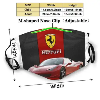 Ferrari 458 Anti Del Polvo Con Filtro Para Hombres, Mujeres Lavable Máscaras Negras 458 458 Coche Superdeportivo Del Coche De Los Deportes