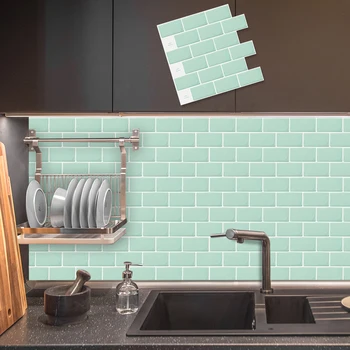 Casa Impermeable autoadhesiva Mosaico de Vinilo Azulejo de la Pared de la Cocina de Pelar y pegar el protector contra Salpicaduras de Baño