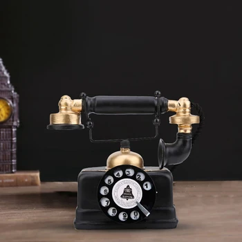 Nuevo Vintage Retro Antiguo Teléfono Con Cable Con Cable De Teléfono Fijo En Casa Escritorio Decoración Ornamento De La Decoración Del Hogar Decoración