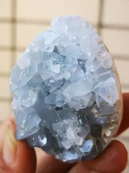 Natural celestite geoda de cuarzo clúster de cristal muestra de curación