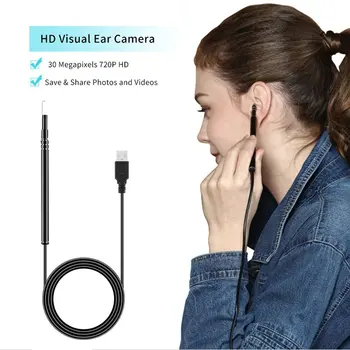 USB Limpieza de Oídos Herramienta Visual HD Oreja Cuchara Multifuncional Earpick Con Mini Cámara de la Pluma del Cuidado del Oído el oído y la Limpieza de Endoscopio