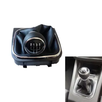 5 Velocidad 6 equipo de botones de Desplazamiento Con jal mahal Cubierta de Cuero de la Perilla Para VW Golf V 5 Golf VI 6 Car Styling Accesorios