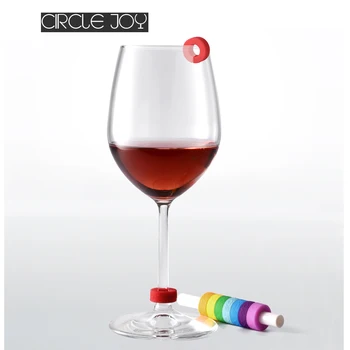 8 Pcs Youpin Círculo Alegría copa de Vino de Identificación Anillo Rojo de Vino Marcadores de Contacto con los Alimentos a Nivel Amplia Gama de Tazas Para Uso en el Hogar Inteligente