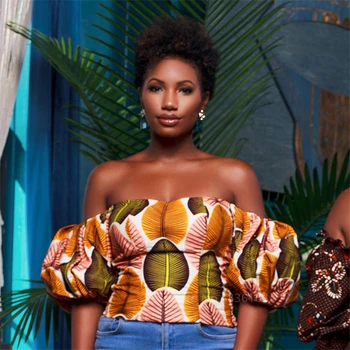 Verano Sexy Top Damas de África Ropa 2020 Noticias Dashiki Hombro Off Camisetas Americana de Ropa de Moda Africanos Vestidos para las Mujeres