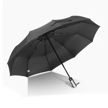 Resistente al viento Paño Doble 3Folding Automático Paraguas de la Lluvia de los Negocios de las Mujeres Para los Hombres Portátil Paraguas Grandes Femenino Masculino Sombrilla
