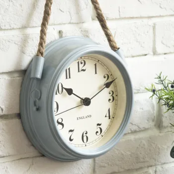 Retro Rústico Reloj de Pared de Metal de la Vendimia en Silencio de la Sala Verde de la Pared Relojes de Rayas de Cocina, Relojes De Pared Decoración del Hogar ZB5WC