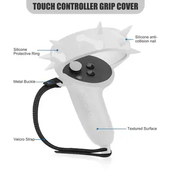 Controlador táctil de Agarre de la Tapa+Nudillo de la Correa+VR de Silicona en la Cara de la Cubierta de la Almohadilla de la Mascarilla+Botón de Pulgar Tapas para Oculus Quest 2 VR Accesorios