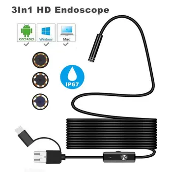 Nueva 8.0 mm Endoscopio Cámara de 1080P HD USB Endoscopio con 8 LED de 1 m de Cable Impermeable de Inspección Boroscopio para PC Android