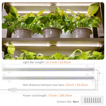LED de Luces de crecimiento 380-780nm Semillas Para la Siembra O la Floración todo el Espectro de Atenuación Phytolamp Para las Plantas de Interior cada vez más de la Lámpara de la Barra de 1pc