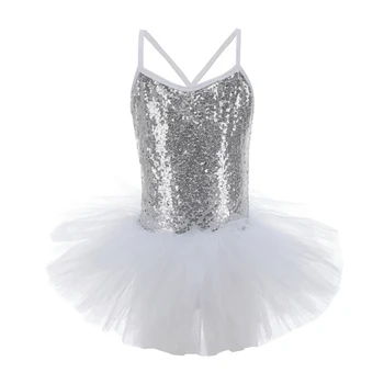 2019 de Alta Calidad de la Gimnasia de la ropa de las niñas de la eslinga de diamantes brillantes de la falda de traje de ballet, gimnasia baile ropa de entrenamiento 1