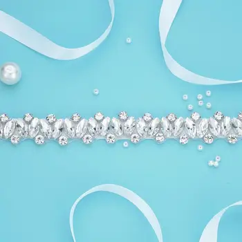 (1PC) diamantes de Imitación de novia cinturón de diamante de la boda vestido de la correa con el cristal de la boda de la faja de la boda vestido de accesorios WDD1060