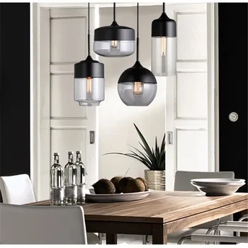 Nórdicos Lámpara Colgante Luces Loft Moderno Colgante de Cristal LED Lámpara Colgante para Cocina Colgando Luces con Bombillas de Accesorio de Cocina