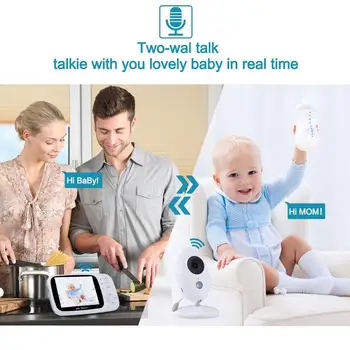 Bebé de Teléfono de 3,5 pulgadas de Vídeo Digital de Audio de Música Portátil de Bebé de la Cámara de Niñera Monitor del Sensor de Temperatura del Intercomunicador Baby Monitor