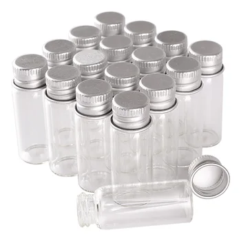 Mayoreo 100 piezas 4ml 16*40mm Botellas de Vidrio con Tapas de Aluminio Mini Botellas de Vidrio Pequeños Frascos Viales