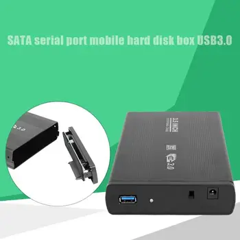 HDD Caso de 3.5 pulgadas USB 3.0 a SATA Unidad de disco Duro Externa del Recinto de la Caja Con la que NOS Conecte el Adaptador de Alimentación