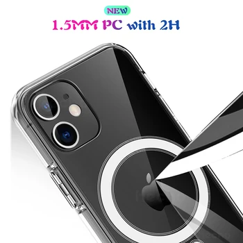 Magnético Caso Para el iPhone 12 Pro Max 12 mini Series de Caso Para la Carga Inalámbrica Fortalecer el Imán de la Bobina de Seguro la Plena Protección de la PC+de TPU