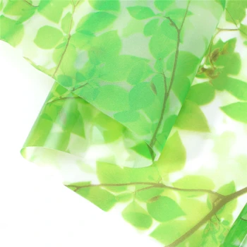 Nueva Llegada 45*200 cm Hojas Verdes de Cristal Esmerilado Película de la Ventana de la etiqueta Engomada de la Sala de la Protección de la Privacidad Hermosa Película Decorativa