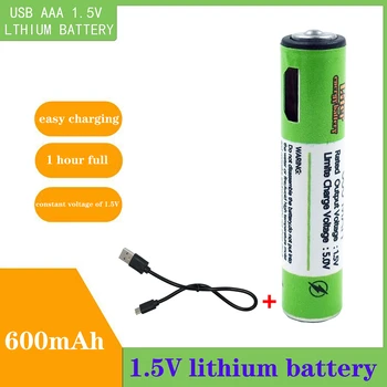 1.5 V AAA de la Batería de 600mAh Recargable USB de la Batería de 1,5 V Para Juguetes de Control Remoto pilas AAA