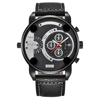 Reloj Creativo de los Hombres Relojes de Cuarzo de Cuero Impermeable Fecha Masculino Reloj de Pulsera de Lujo de la Marca Deportiva Militar Reloj de Hombre reloj Casual