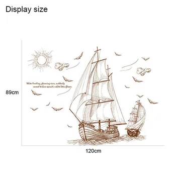 Dibujos animados con el Barco Pirata de Vela Pegatinas de Pared para Habitaciones de los Niños Chicos Extraíble de Vinilo PVC Calcomanía de BRICOLAJE en Casa de Arte de la Decoración Para Soltar Shi