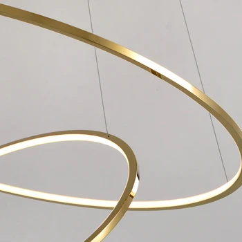Breve Decoración para el Hogar Anillo de la Lámpara de Araña de Loft en el Hall Salón Comedor de Oro Escalera de Proyectos de Iluminación de las Luces