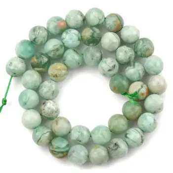 6/8/10/12mm Esmeraldas Jades Perlas Naturales de Myanmar Jades JOYA de la Energía Cuentas de Piedra para la Fabricación de la Joyería de BRICOLAJE Pulsera de Adornos de 15