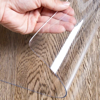 A prueba de aceite Suave de Vidrio Plástico Mantel Impermeable Transparente del PVC de la Cubierta de la Mesa de Café de la Estera de Cristal de la Placa Anti-quemaduras