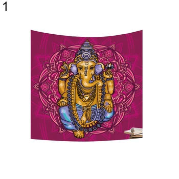 Tapiz 59x51 pulgadas India Dios Elefante Ganesh Yoga Cuelgan Tapices de la Decoración del Hogar de Regalo