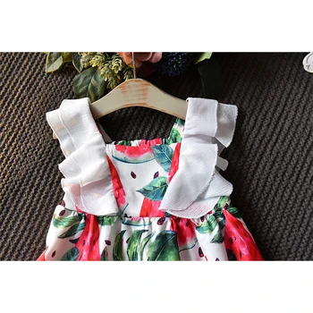 2019 verano lindo sandía niño vestidos de niña de las frutas vestidos de niña de bebé ropa sin mangas 3 4 5 6 7 años vestido de niña de fiesta