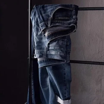 Nuevo Xiaomi Hombres Cómodo de Ocio No se deforma con facilidad de Mezclilla Pantalones Rectos azul Profundo Caballero Mens 90 Estirar pantalones Vaqueros de los Hombres
