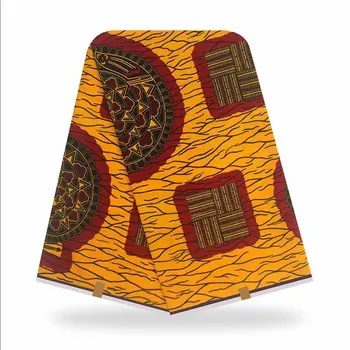 Nueva africanos de Algodón de Cera de tela de Ghana Cera de Tela de Alta Calidad Angola Cera de impresión 6Yards/Pieza De Ropa