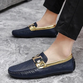 2020 Nueva Tendencia De Los Hombres Mocasines, Calzado De Los Hombres Azules De Deslizamiento Sobre El Casual Zapatillas De Deporte De Marca De Lujo De Los Hombres De Zapatos De Alta Calidad De Hombre De La Unidad De Zapatos De Gran Tamaño