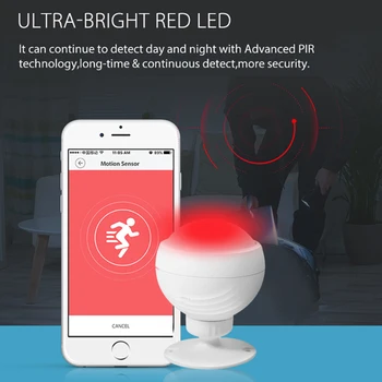 Tuya WiFi PIR Sensor de Movimiento del Cuerpo Humano Detector de Sensor Inteligente Sistema de Alarma para Casa Con Alexa principal de Google Vida Inteligente App WIFI 2.4 GHz