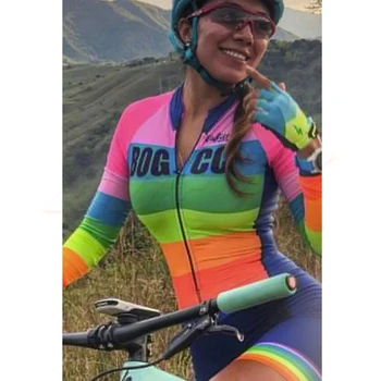 2020 de las Mujeres de Triatlón de Manga Larga Jersey de Ciclismo Conjunto skinsuit Ropa Maillot Ciclismo Bicicleta Jersey Bicicleta Ropa Go pro Mono