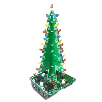 DIY Árbol de Navidad kit Fácil de Hacer Luz LED de Acrílico Árbol de Navidad con Música Electrónica, Kit de Aprendizaje del Módulo
