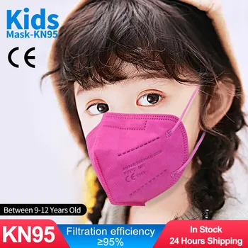 Mascarillas FFP2 KN95 Máscara de Niños De 5 Capas de la Máscara de la Cara KN95 Para Niñas Niños Respirador Máscaras Protectoras 9-12 Años Niños de Máscaras