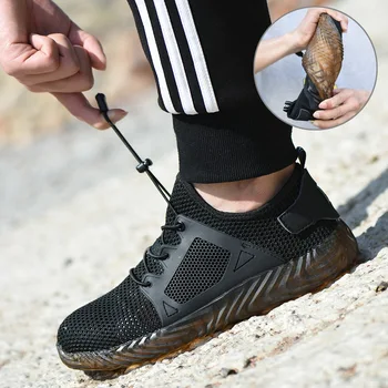 Envío de la gota de los Hombres de punta de Acero Anti Aplastamiento de Seguridad de Protección de los Zapatos de los Hombres Prueba de Punción Zapatos de Trabajo