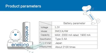8pcs Panasonic Eneloop de la Batería Original Pro 1.2 V AA 1900mAh NI-MH Linterna Cámara de Juguete Pre-Cargado las Pilas Recargables
