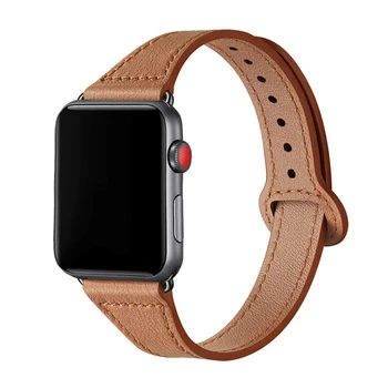 De Cuero genuino de la correa del lazo Para el Apple watch de la banda de 38 mm 40 mm 42 mm 44 mm iWatch 6/5//SE/4/3/2/1 Slim pulsera wristbelt Accesorios