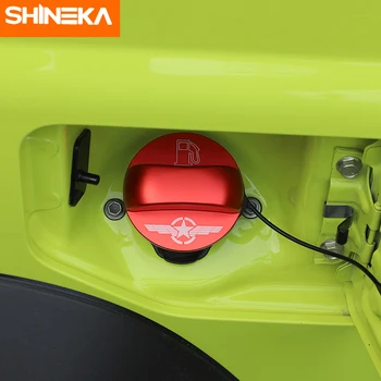 SHINEKA Coche Pegatinas de la Aleación de Aluminio del Coche Interna de Aceite de la Tapa del Tanque de Combustible Tanque de la Decoración de la Cubierta Para Suzuki Jimny 2007-2020 Coche Estilo